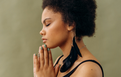 woman meditating